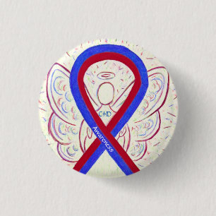 Macaron Rond 2,50 Cm Déficience cardiaque congénitale Sensibilisation a