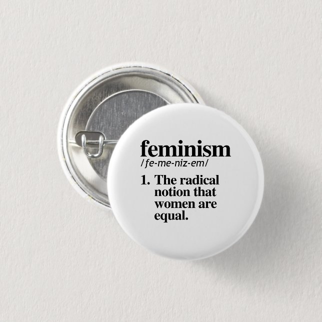Macaron Rond 2,50 Cm Définition du féminisme (Devant & derrière)