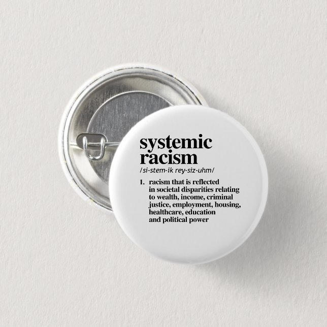 Macaron Rond 2,50 Cm Définition du racisme systémique (Devant & derrière)