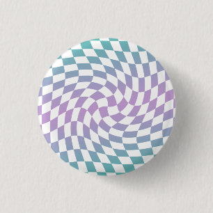 Macaron Rond 2,50 Cm Dégradé Ombre Bleu Lilac À damiers Chèque dépoli