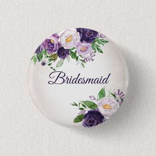 Macaron Rond 2,50 Cm Demoiselle d'honneur à la lavande pourpre florale
