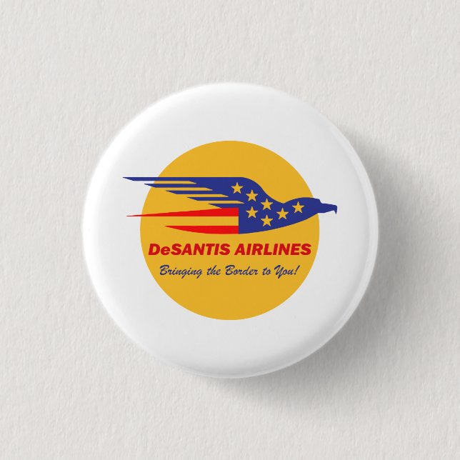 Macaron Rond 2,50 Cm DeSantis Airlines Funny Political Meme Ron DeSanti (Devant)