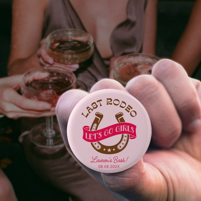 Macaron Rond 2,50 Cm Desert Cowgirl Dernier Rodeo Bachelorette Party (Créateur téléchargé)