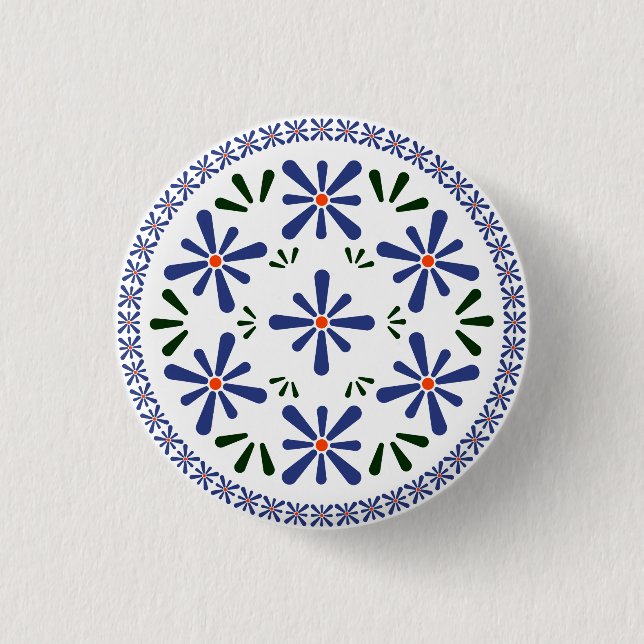 Macaron Rond 2,50 Cm Design polonais de céramique traditionnelle. (Devant)