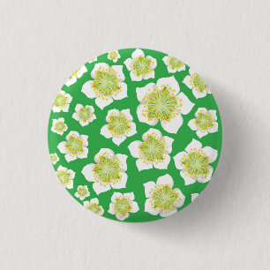 Macaron Rond 2,50 Cm Design Rose de Noël sur bouton