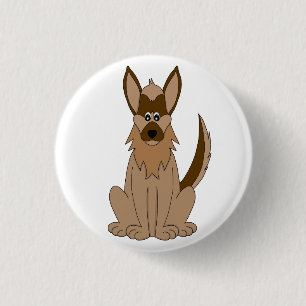Macaron Rond 2,50 Cm Dessin de chien Extraordinaire berger allemand