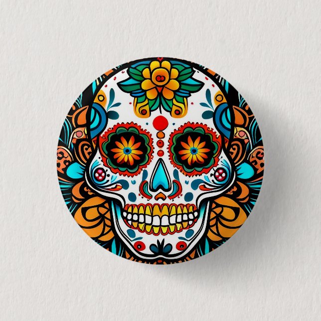 Macaron Rond 2,50 Cm Dia de los Muertos (Devant)