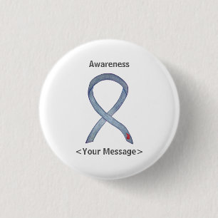 Macaron Rond 2,50 Cm Diabetes Awareness Ribbon NIDDM Custom Pin