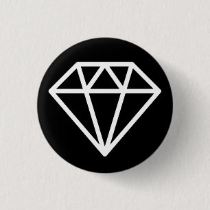 Macaron Rond 2,50 Cm Diamant simple - Blanc sur noir
