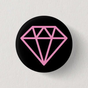 Macaron Rond 2,50 Cm Diamant simple - rose sur noir
