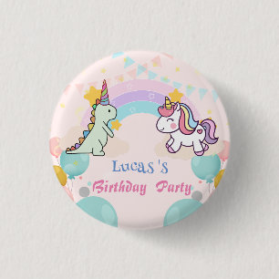 Macaron Rond 2,50 Cm Dinosaur Unicorn arc-en-ciel dégradé fête d'annive