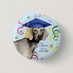 Macaron Rond 2,50 Cm Diplômé de Weimaraner