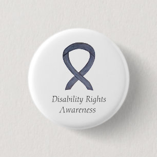 Macaron Rond 2,50 Cm Disability Rights Awareness Ribbon Custom Pin