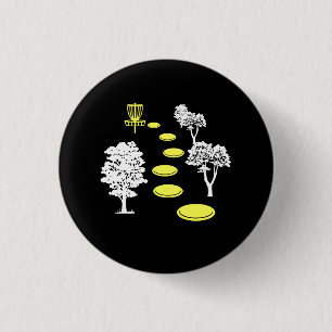 Macaron Rond 2,50 Cm Disque Golf Woods Disk Golfer cadeau