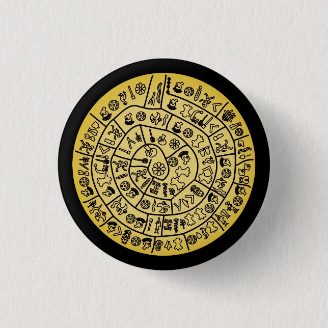 Macaron Rond 2,50 Cm Disque Phaistos de Minoan Crete (Devant)