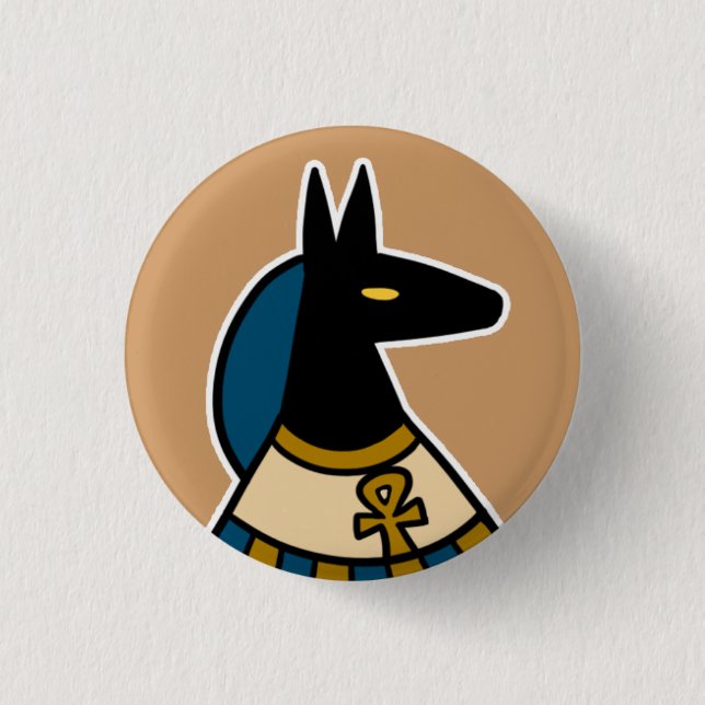 Macaron Rond 2,50 Cm Divinité : : Anubis (Devant)