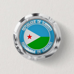 Macaron Rond 2,50 Cm Djibouti Round Emblem