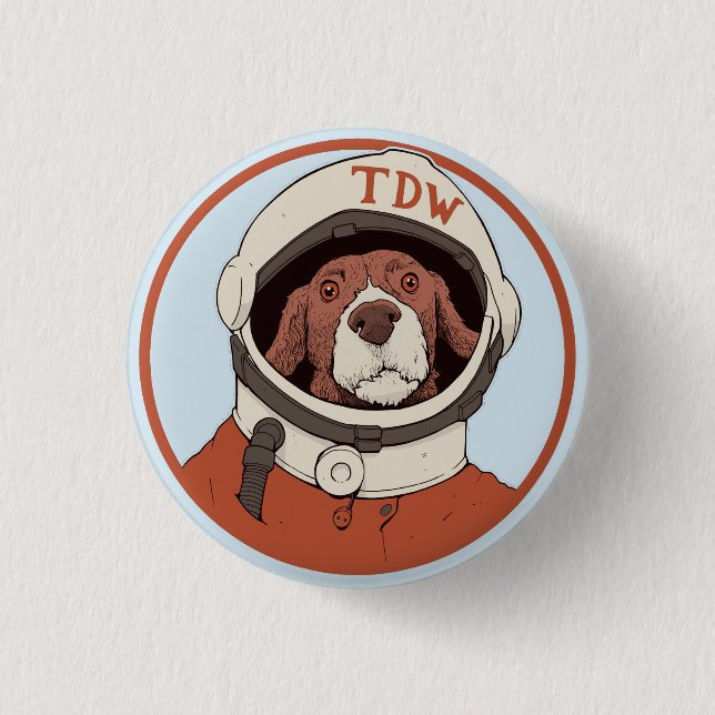 Macaron Rond 2,50 Cm Doggo-insignifiant, bouton (Devant)