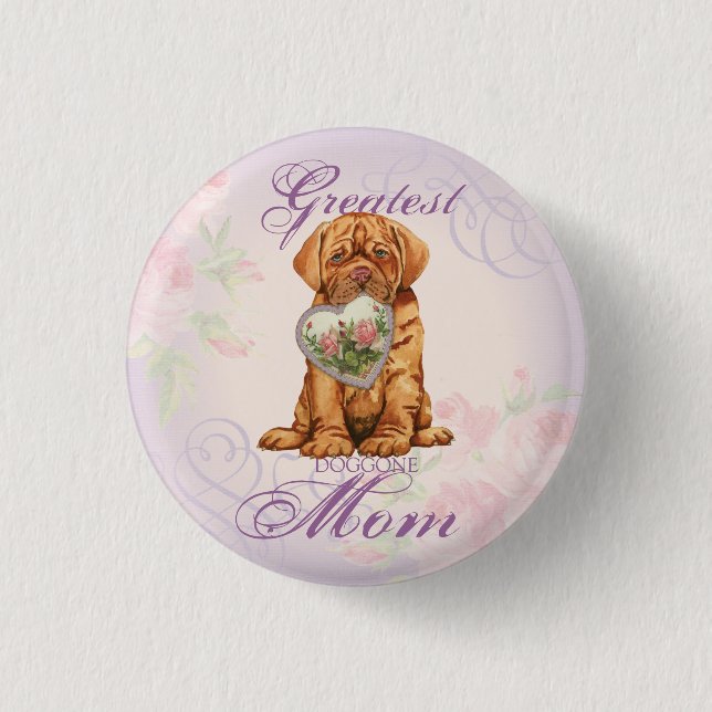 Macaron Rond 2,50 Cm Dogue Heart Maman (Devant)