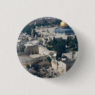 Macaron Rond 2,50 Cm Dôme de la roche, vieille ville Jérusalem, Isra
