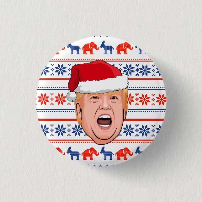 Macaron Rond 2,50 Cm DONALD TRUMP Noël (Devant)
