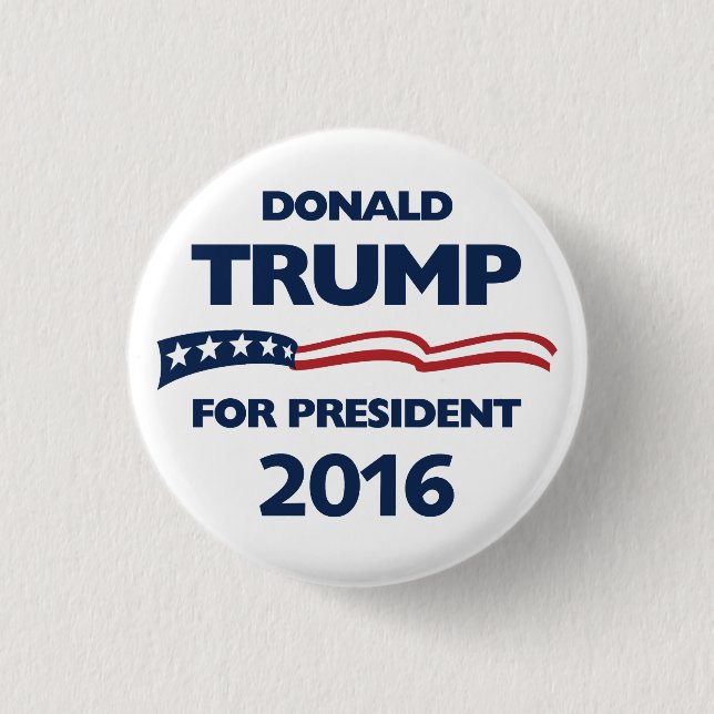 Macaron Rond 2,50 Cm Donald Trump pour le président 2016 (Devant)