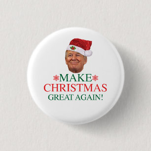 Macaron Rond 2,50 Cm Donald Trump - rendez Noël grand encore pour se