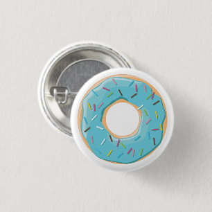 Macaron Rond 2,50 Cm Donuts rose bleu et morceaux motif chocolat