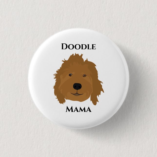 Macaron Rond 2,50 Cm Doodle Mama Goldendoodle (Devant)