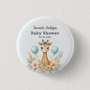 Macaron Rond 2,50 Cm Douce Fête de Naissance de Bébé Girafe Garçon Sa