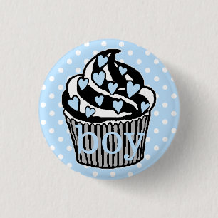 Macaron Rond 2,50 Cm Douche de Garçon-Bébé d'équipe