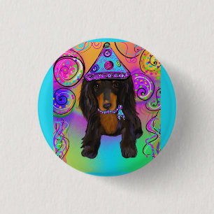 MACARON ROND 2,50 CM DOXIE NOIR À POILS LONGS