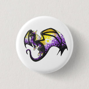 Macaron Rond 2,50 Cm Dragon de fierté non binaire