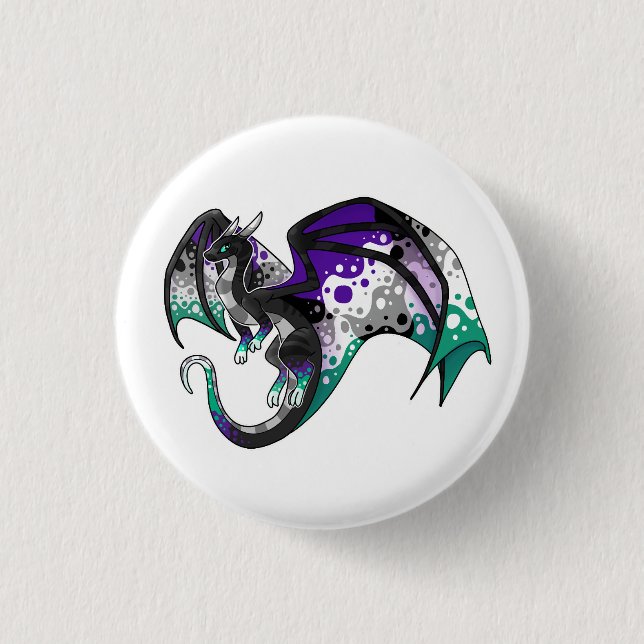 Macaron Rond 2,50 Cm Dragon de la Fierté Eegosexuelle (Devant)