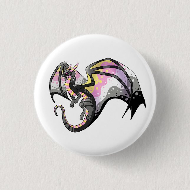 Macaron Rond 2,50 Cm Dragon Queerplatonic Pride (Devant)