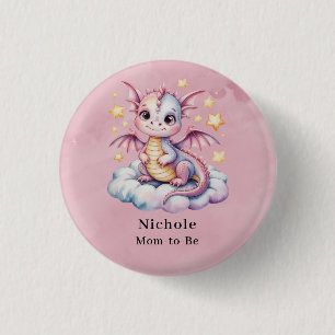 Macaron Rond 2,50 Cm Dragon Whimsical Sur Un Baby shower Nuageux