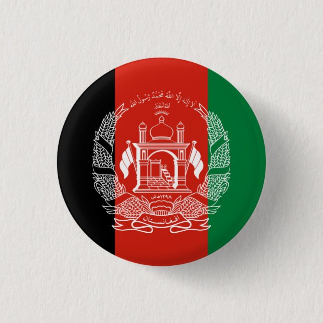 Macaron Rond 2,50 Cm Drapeau afghan, Drapeau afghan (Devant)
