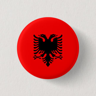 Macaron Rond 2,50 Cm Drapeau albanais, Drapeau de l'Albanie