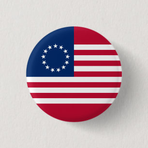 Macaron Rond 2,50 Cm Drapeau américain Betsy Ross