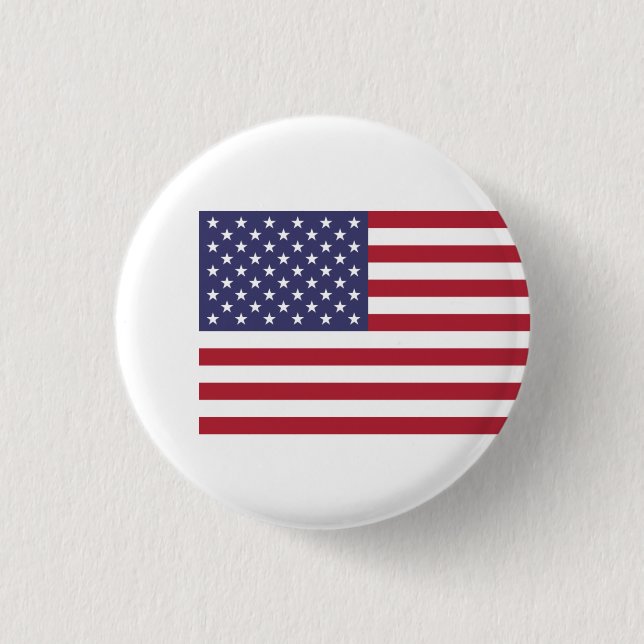Macaron Rond 2,50 Cm Drapeau américain, Drapeau des États-Unis (Devant)
