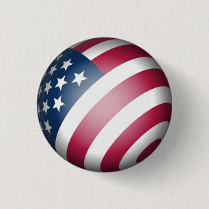 Macaron Rond 2,50 Cm Drapeau américain patriotique en design 3D