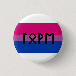 Macaron Rond 2,50 Cm Drapeau Ancien Futhark Love Bi