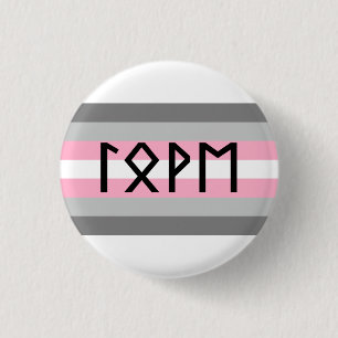 Macaron Rond 2,50 Cm Drapeau Ancien Futhark Love Demigirl