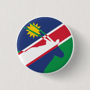 Macaron Rond 2,50 Cm Drapeau animal national namibien Gemsbok