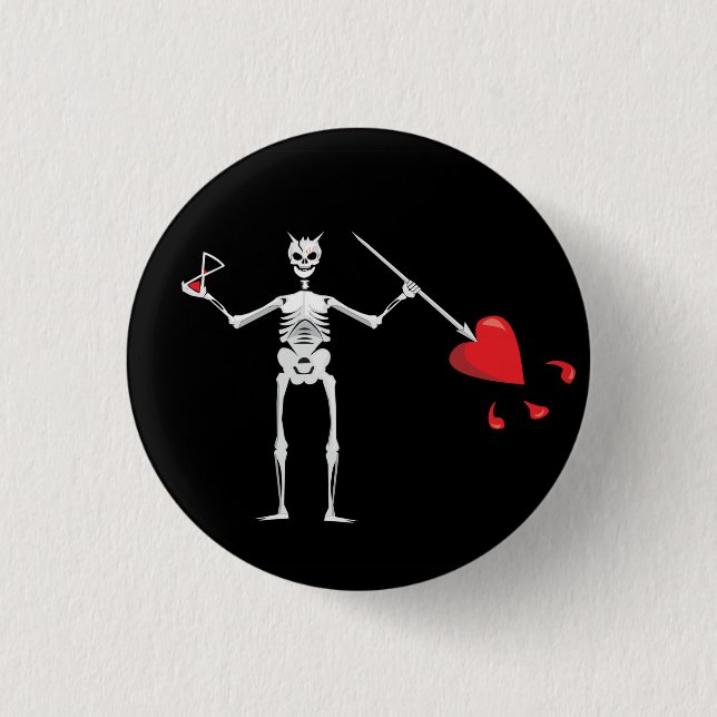 Macaron Rond 2,50 Cm Drapeau Barbe Noire DU CAPITAINE MAYFLOWER (Devant)