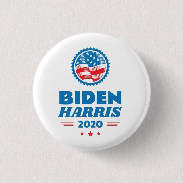 Macaron Rond 2,50 Cm Drapeau Biden Harris 2020 (Devant)