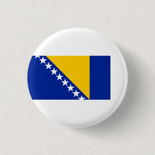 Macaron Rond 2,50 Cm Drapeau bosniaque, Drapeau de Bosnie-Herzégovine