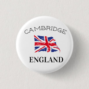 Macaron Rond 2,50 Cm Drapeau britannique de Cambridge Angleterre