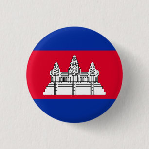 Macaron Rond 2,50 Cm Drapeau cambodgien, Drapeau du Cambodge