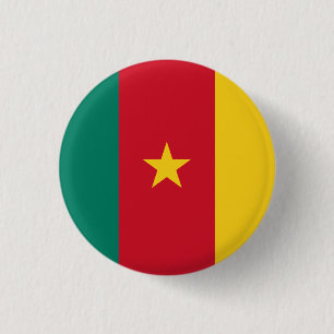 Macaron Rond 2,50 Cm Drapeau camerounais, Drapeau du Cameroun